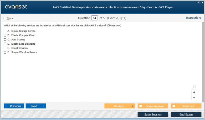 AWS Certified Developer Associate Premium VCE Screenshot #3